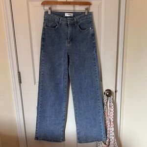 Bamboo High Rise Wide Leg Jeans Size 3 Medium Wash